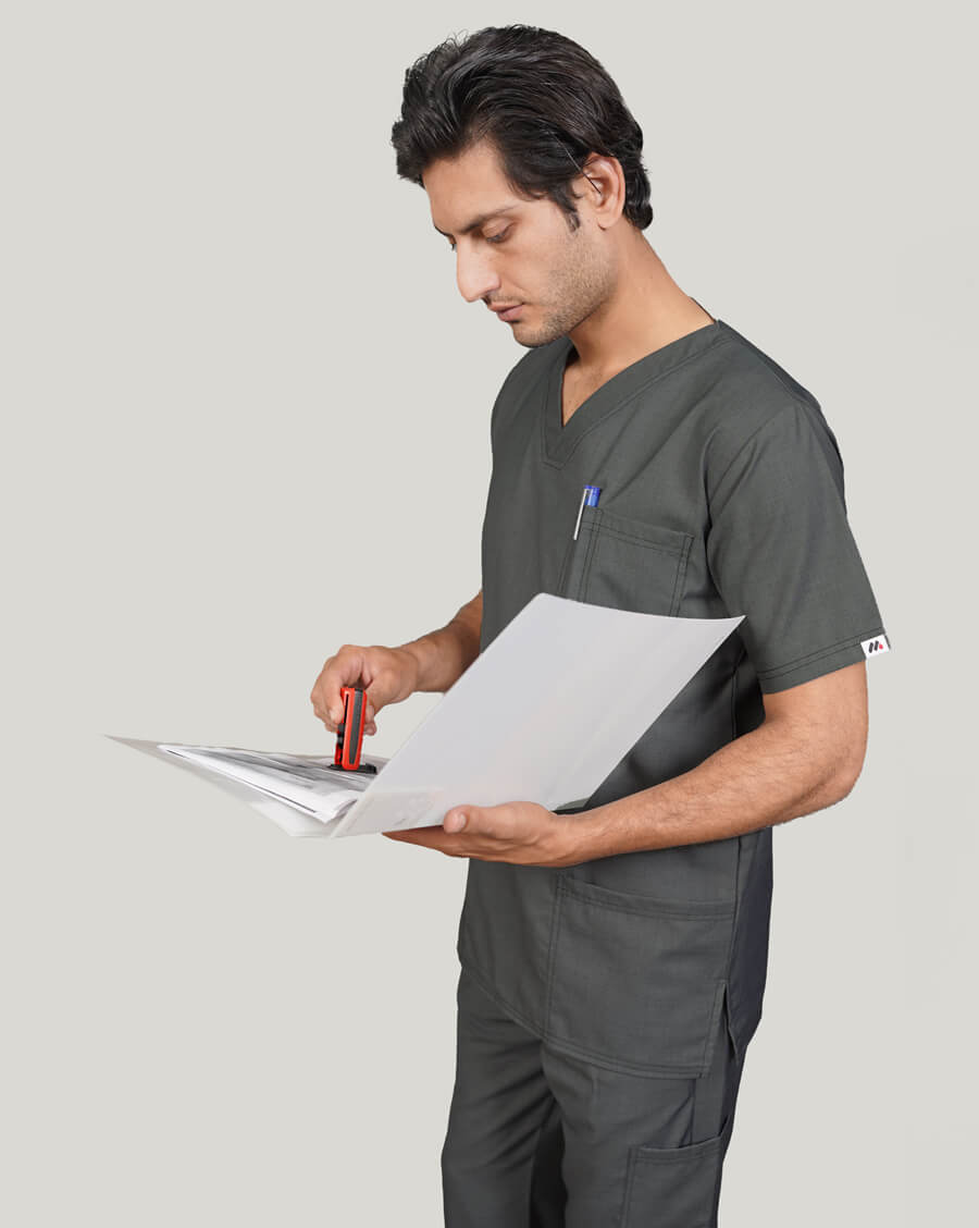 gray-Scrub suit for men 