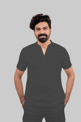 MedEase Wear ban neck design Scrubs - Men(Gray)