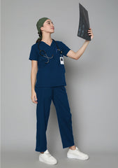 HK Elite scrub Suit-Women (Blue)
