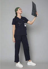 HK Elite scrub Suit-Women (Navy Blue)