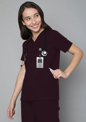 HK Elite scrub Suit-Women (Maroon)