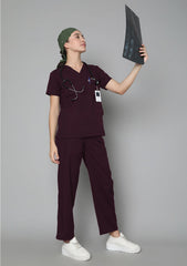 HK Elite scrub Suit-Women (Maroon)