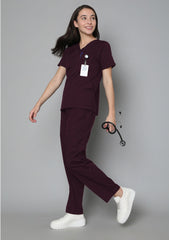 HK Elite scrub Suit-Women (Maroon)