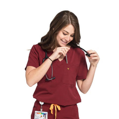 maroon scrub suit for women 