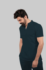 MedEase Wear ban neck design Scrubs - Men(Teal)