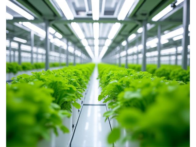 Modern hydroponic greenhouse with automated systems
